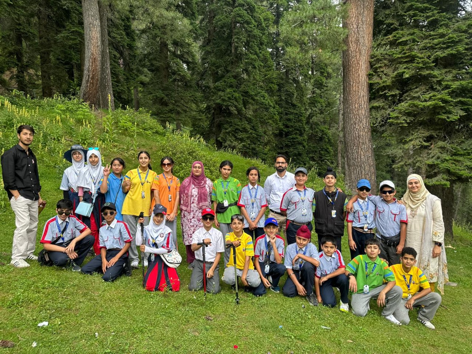 Students and escort teachers during the summer camp.