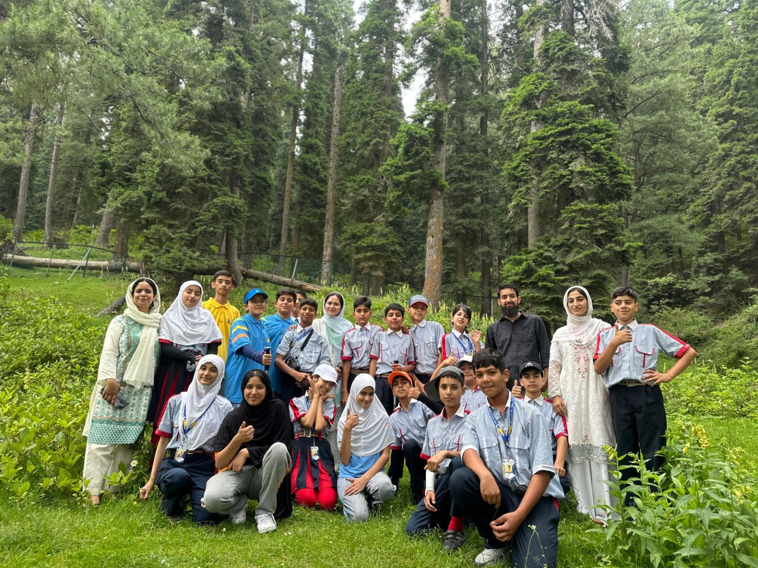 Group photograph in the forests around Gulmarg.